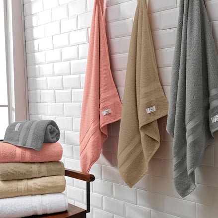 5-Piece Cotton Towel Set White – Bath, Hand & Bath Mat Paris Collection Soft Absorbent