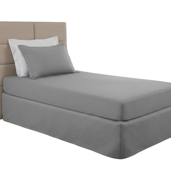 Maison Charlo Waterproof Quilted Single Mattress Protector – Gray – 1 Piece