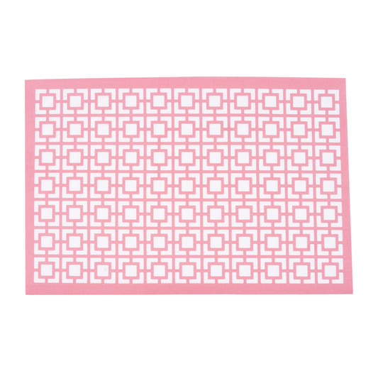 Set of 4 Breeze Block Placemat-Vista Vue in Pink