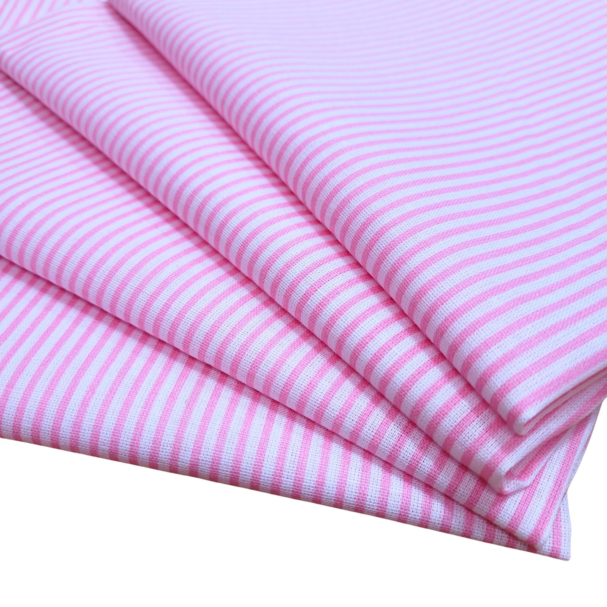 Charlo's Set of 4 Pink Striped 100% Cotton Cloth Napkins 15