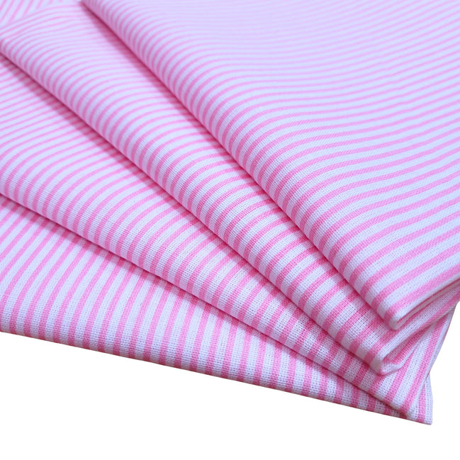 Charlo's Set of 4 Pink Striped 100% Cotton Cloth Napkins 15" by 15" Washable Reusable