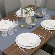 7-Piece Table Setting Set for 2 Straw Beige – Table Runner, Placemats, Napkins & Napkin Rings