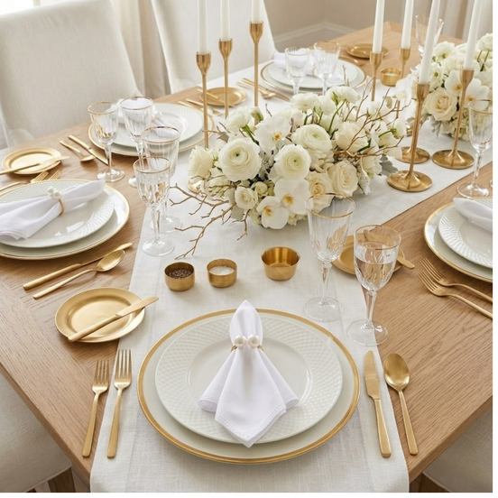 Set of 6 Pearl Napkin Rings – Double Pearl Design 1.6 x 1.2 in Elegant Table Decor
