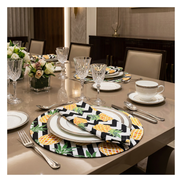 Charlo's Cloth Napkins Set of 4 Pineapple Stained Glass 16