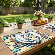 Charlo's Cloth Napkins Set of 4 Pineapple Stained Glass 16