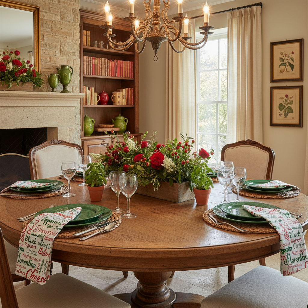 Charlo's Cloth Napkins Set of 4 Mamma Mia 16" by 16" - Green