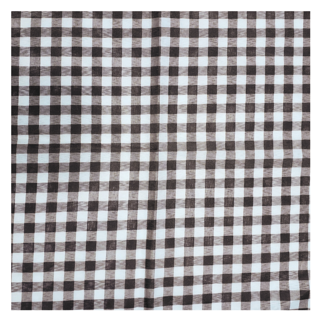Charlo's Synthetic Cloth Napkins Set of 4 Plaid Brown 16" by 16"