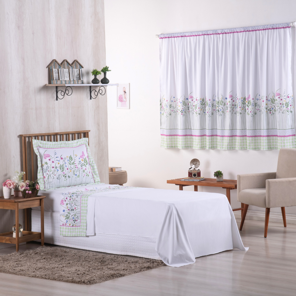 Twin Sheet Set 3 Pieces Girl Print 300 Thread Count 98.4 x 61.0 in – Soft Polyester Bedding