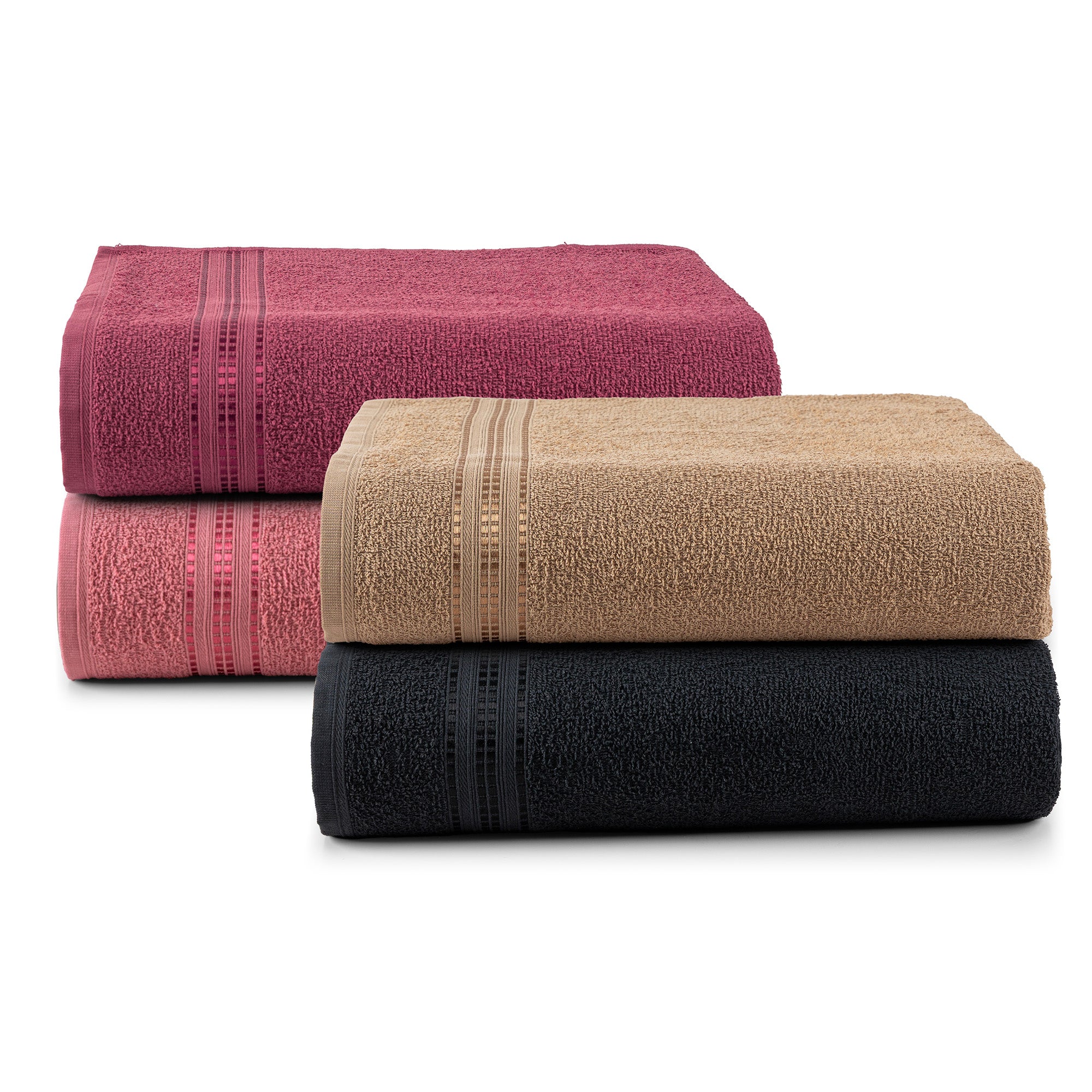 Set of 2 Cotton Bath Towels 49.2 x 25.6 in – 260 GSM Lightweight Soft Everyday Towels