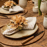 Maison Charlo Set of 4 Caramel Lilies Flower Celebration Napkin Rings