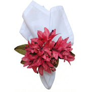 Maison Charlo Conjunto de 4 Anéis de Guardanapo de Flores Lírios Rosa Celebração