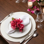 Maison Charlo Conjunto de 4 Anéis de Guardanapo de Flores Lírios Rosa Celebração