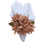 Maison Charlo Set of 4 Salmon Vintage Lilies Flower Celebration Napkin Rings