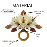 Maison Charlo Set of 4 Off White Lilies Flower Celebration Napkin Rings