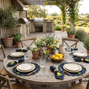 24-Piece Lemon Placemat & Napkin Set for 12 – Embroidered Sicilian Lemon Table Decor 19.7 x 13.8 in