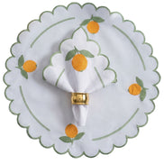24-Piece Lemon Placemat & Napkin Set for 12 – Embroidered Sicilian Lemon Table Decor 19.7 x 13.8 in