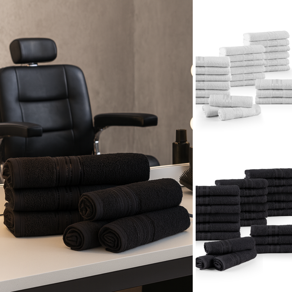 24-Piece Linea Professional Face Towel Set for Beauty Salons, Hairdressers & Barbershops
