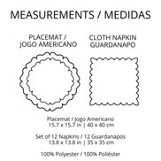 24-Piece Monstera Leaf Placemat & Napkin Set for 12 – Embroidered Tropical Table Decor 19.7 x 13.8 in