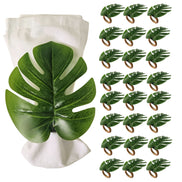 Charlo's Conjunto 8 Anéis de Guardanapo Tropicais Ecológicos Folha de Monstera Verde para Decoração de Mesa de Jantar