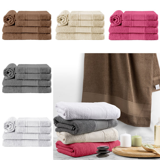 5-Piece Cotton Towel Set Noblesse – Bath, Hand & Bath Mat Soft Absorbent Premium Design
