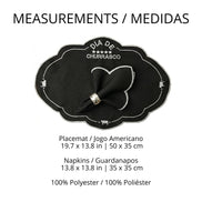 24-Piece BBQ Placemat & Napkin Set for 12 – Embroidered Grill Table Decor 19.7 x 13.8 in