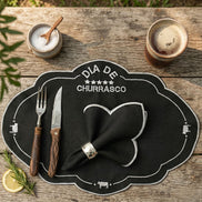 24-Piece BBQ Placemat & Napkin Set for 12 – Embroidered Grill Table Decor 19.7 x 13.8 in
