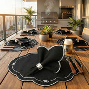 24-Piece BBQ Placemat & Napkin Set for 12 – Embroidered Grill Table Decor 19.7 x 13.8 in