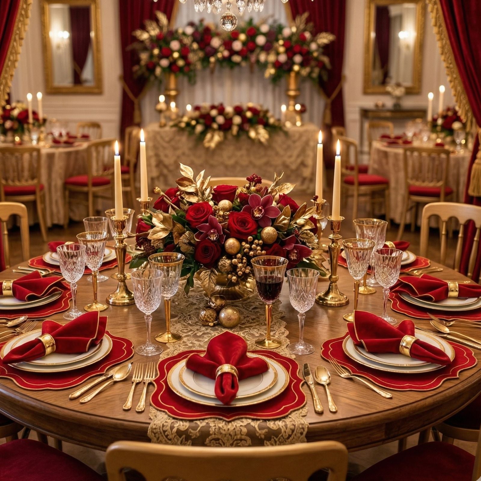 24-Piece Scottish Plaid Placemat & Napkin Set for 12 – Embroidered Table Decor 19.7 x 13.8 in