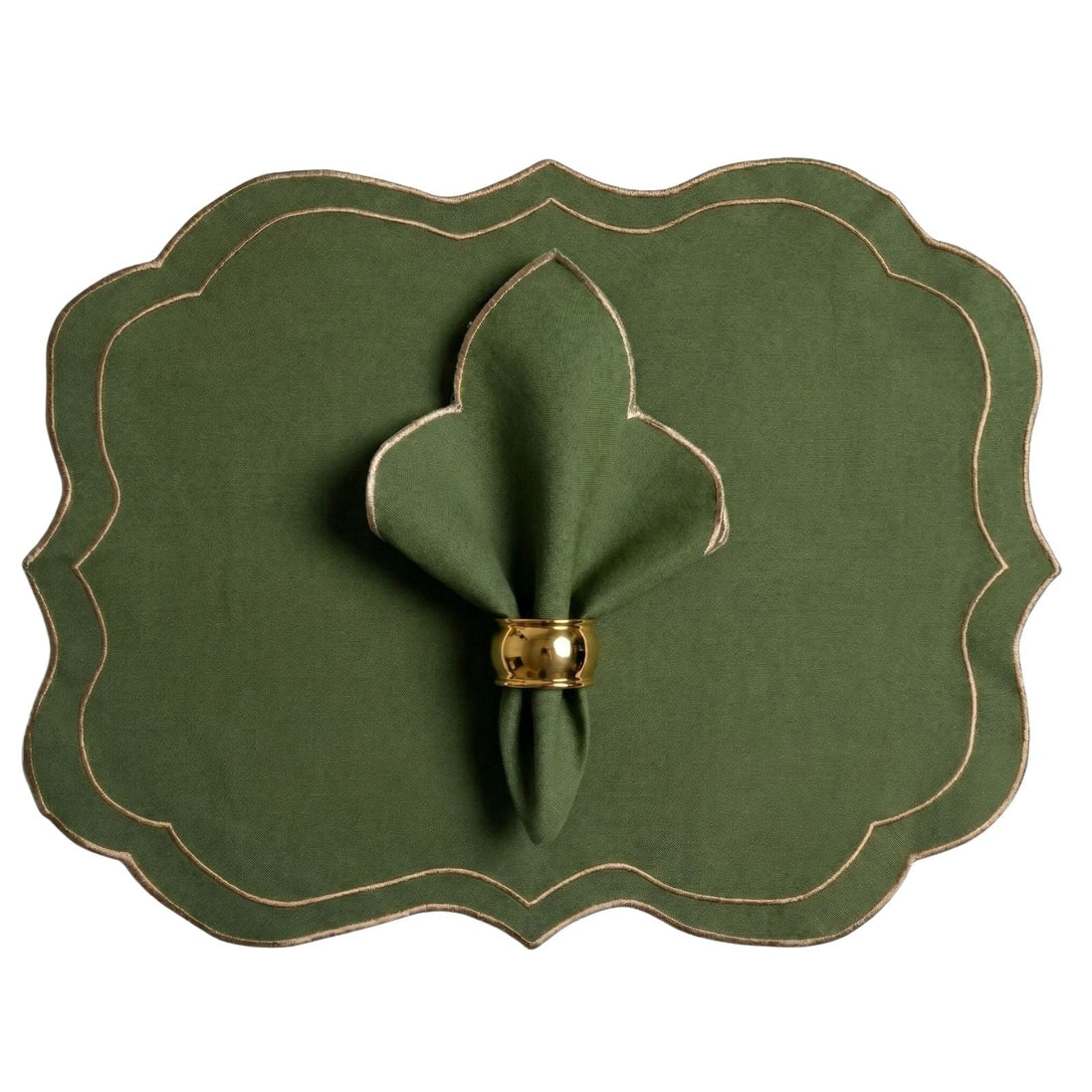 24-Piece Scottish Plaid Placemat & Napkin Set for 12 – Embroidered Table Decor 19.7 x 13.8 in