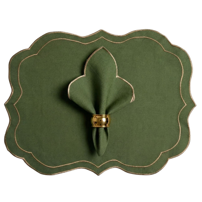 24-Piece Scottish Plaid Placemat & Napkin Set for 12 – Embroidered Table Decor 19.7 x 13.8 in