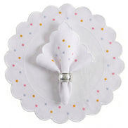 24-Piece White Placemat & Napkin Set for 12 – Embroidered Polka Dot Table Decor 19.7 x 13.8 in
