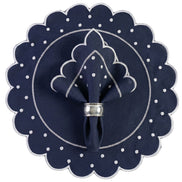 24-Piece Placemat & Napkin Set for 12 – Embroidered Polka Dot Table Decor 19.7 x 13.8 in