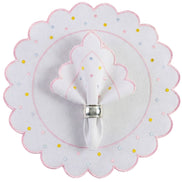 24-Piece White Placemat & Napkin Set for 12 – Embroidered Polka Dot Table Decor 19.7 x 13.8 in