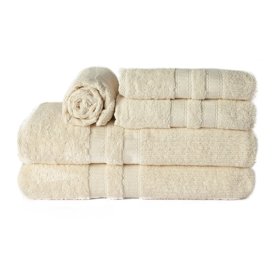 5-Piece Cotton Towel Set White – Bath, Hand & Bath Mat Paris Collection Soft Absorbent