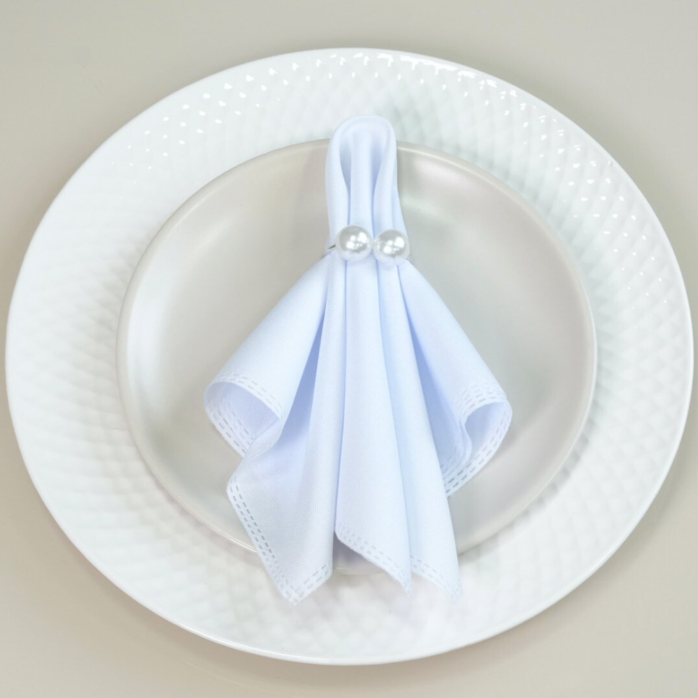 Set of 100 Pearl Napkin Rings – Double Pearl Design 1.6 x 1.2 in Bulk Elegant Table Decor for Events