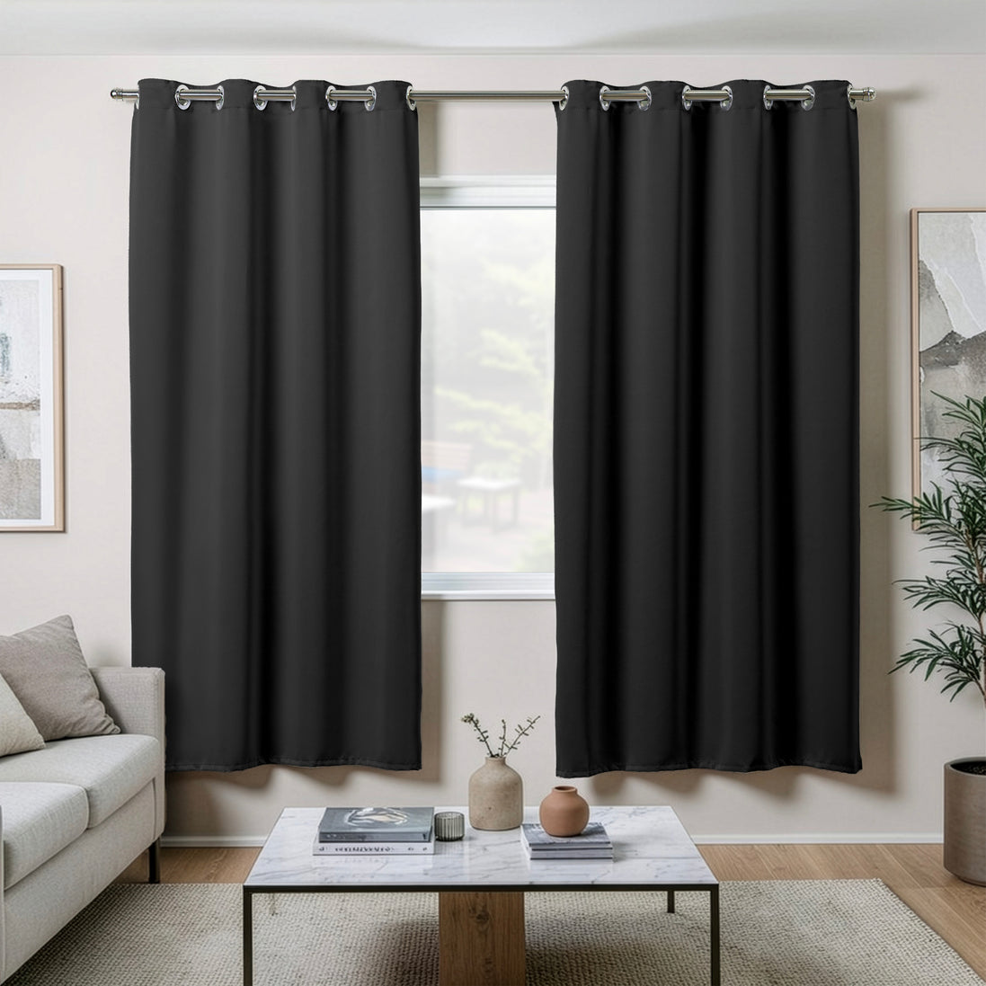 Maison Charlo Basic Blackout Curtains – Black – 236 x 98 in – Set of 2 Panels