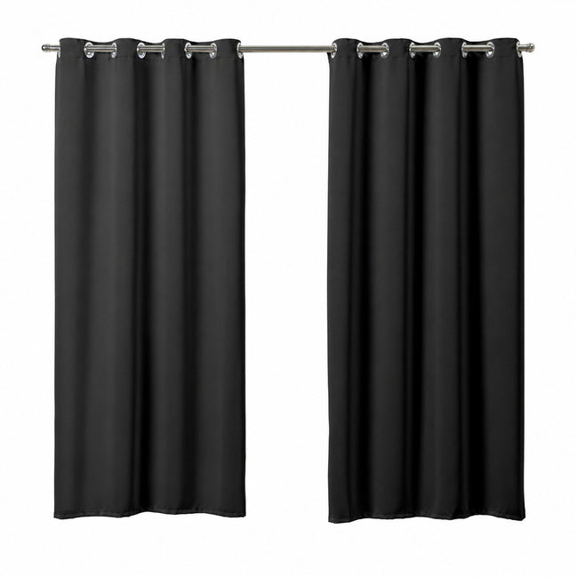 Maison Charlo Basic Blackout Curtains – Black – 102 x 71 in – Set of 2 Panels