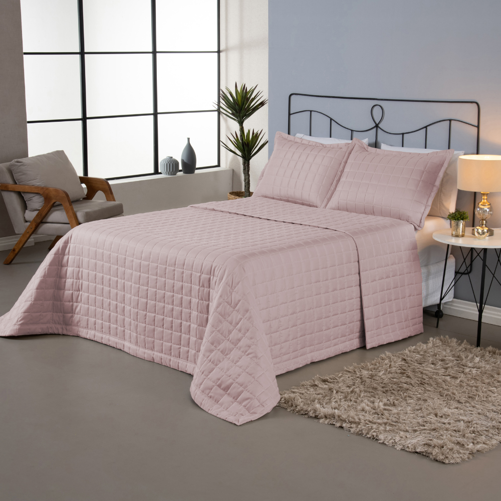 Queen Reversible Quilted Bedspread Set 3 Pieces Sand Beige Soft – 100% Polyester Bedding
