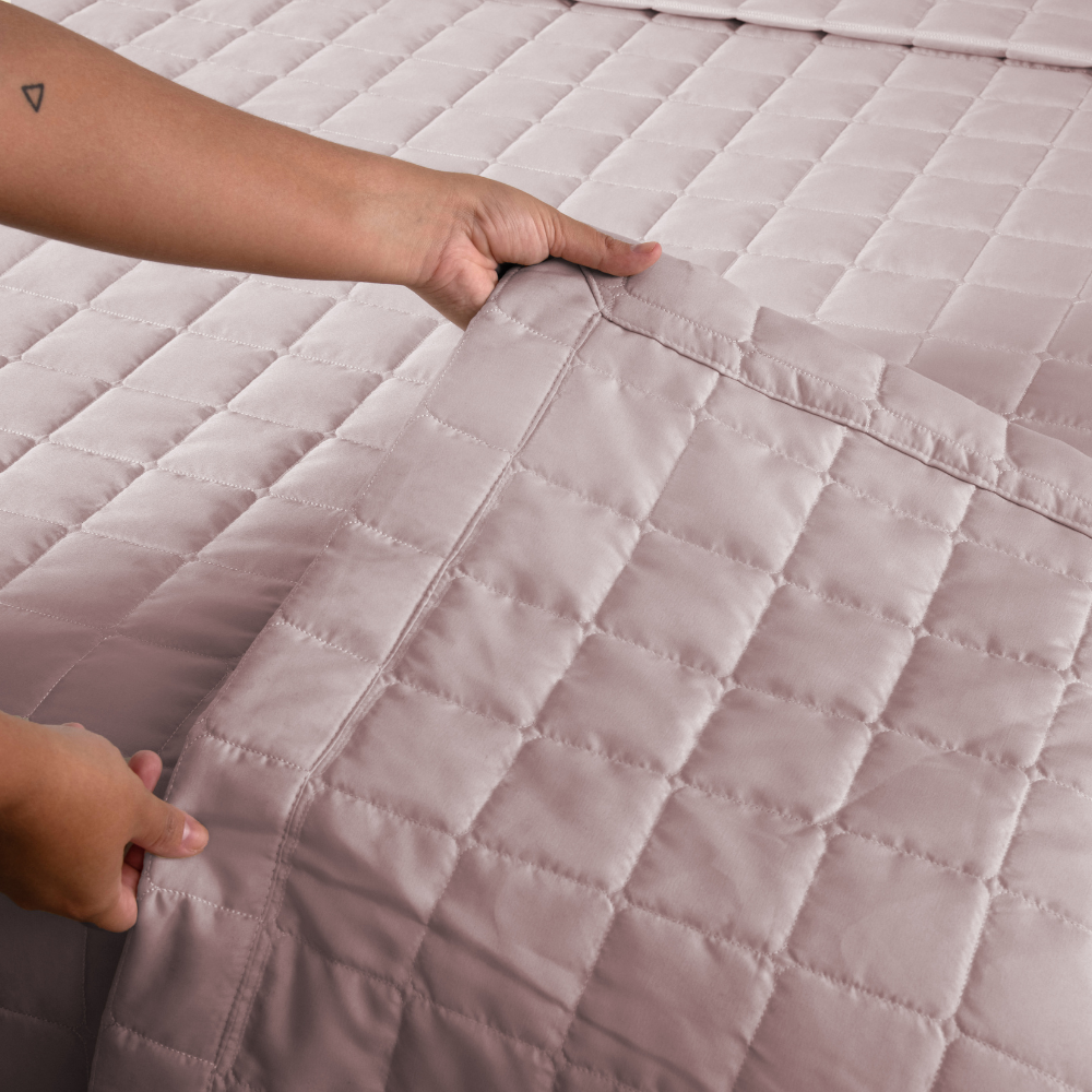 Queen Reversible Quilted Bedspread Set 3 Pieces Sand Beige Soft – 100% Polyester Bedding