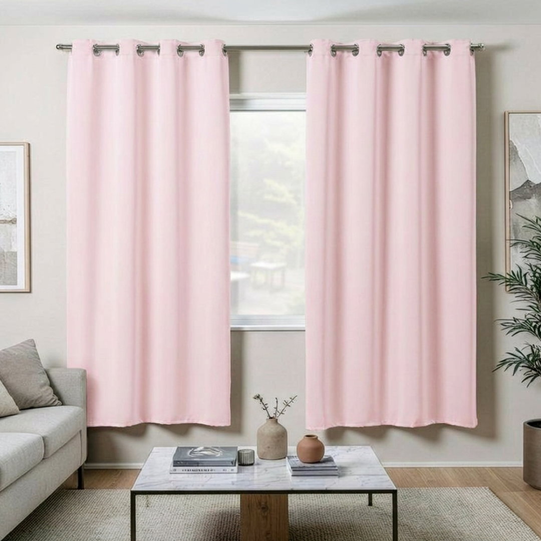 Maison Charlo Basic Blackout Curtains – Pink – 102 x 71 in – Set of 2 Panels