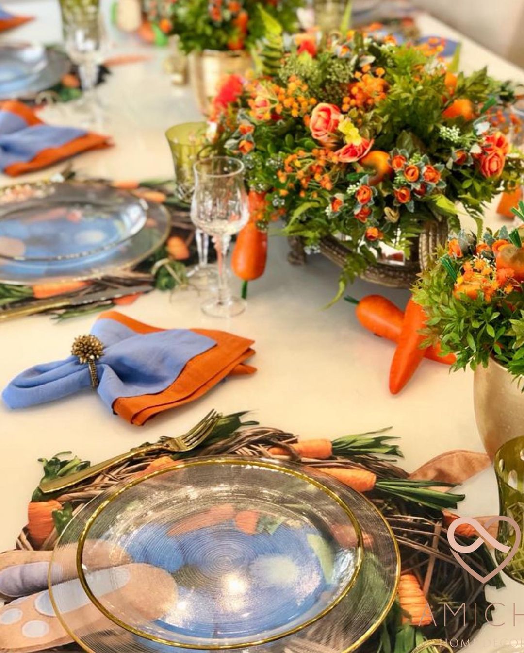 Charlo's Set 4 Premium Placemats Waterproof Easter Bunny Wreath Non Slip Easy to Clean