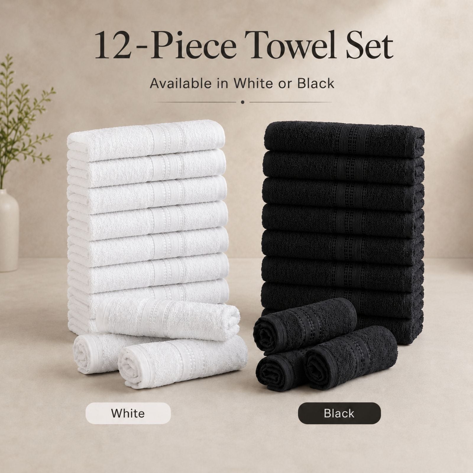 12-Piece Linea Professional Face Towel Set for Beauty Salons, Hairdressers & Barbershops (Copy)
