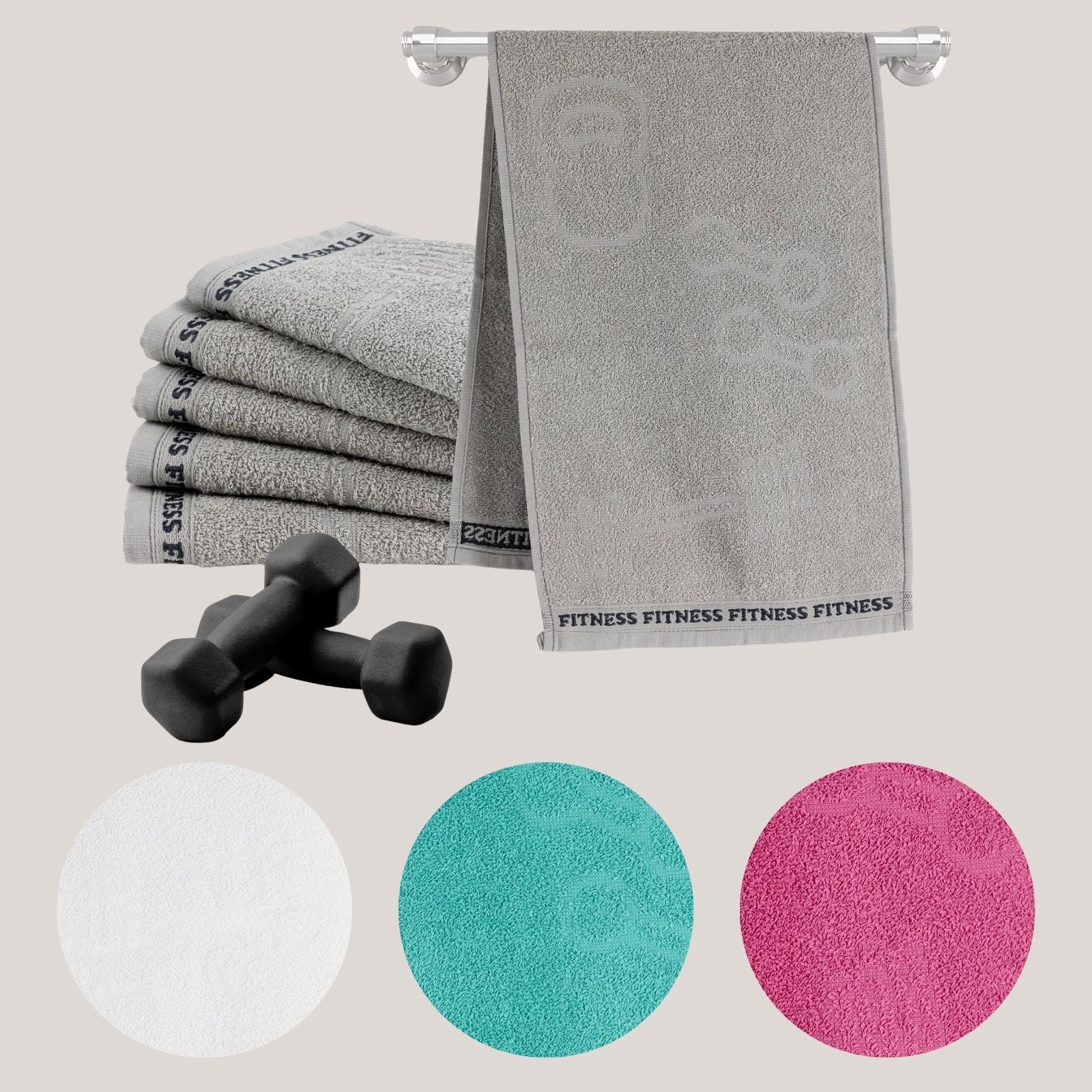 Set of 6 Cotton Gym Towels 12