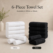 6-Piece Face Towel Set for Home, Beauty Salons, Hairdressers & Barbershops