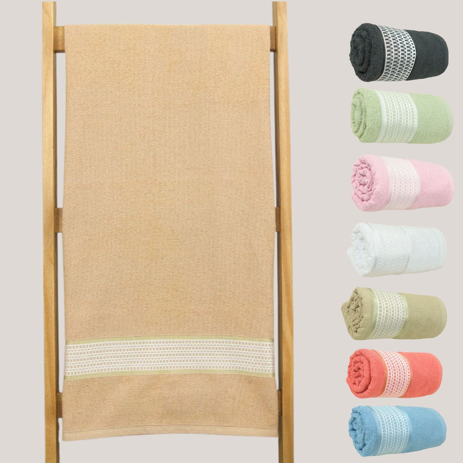 Toalha de Banho 100% Algodão 360 GSM 145 x 75 cm – Toalha Atoalhada Macia e Absorvente