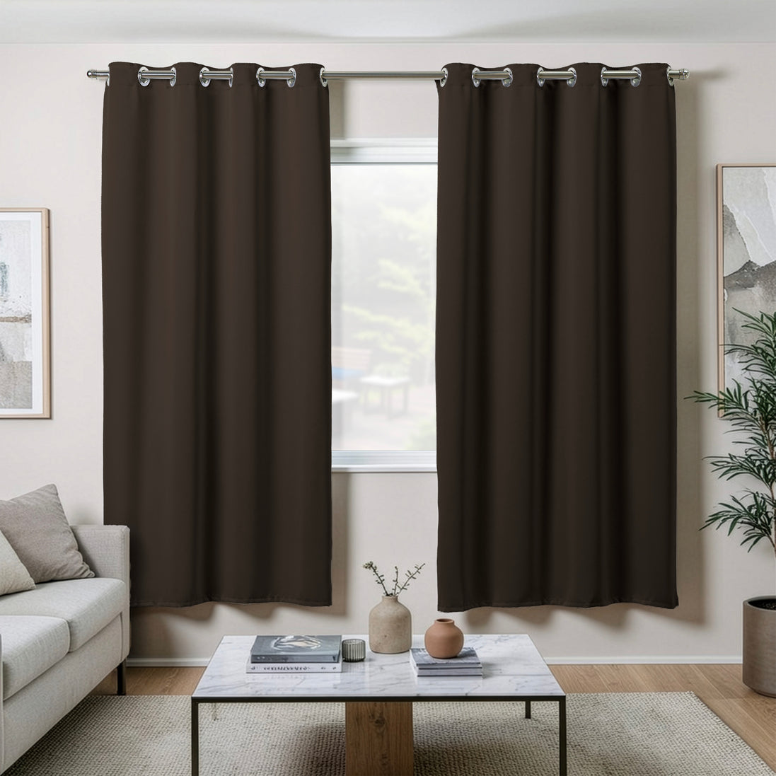 Maison Charlo Basic Blackout Curtains – Tobacco Brown – 236 x 98 in – Set of 2 Panels
