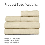 5-Piece Cotton Towel Set White Class – Bath, Hand & Bath Mat 450 GSM Soft Absorbent