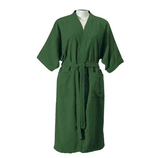 Adult Terry Cotton Bathrobe 39.4 x 21.3 in – 100% Cotton Soft Absorbent Robe One Size