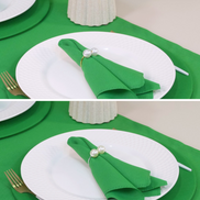 Kit 7 Peças 2 Lugares Mesa Posta Completo (Caminho,Capa Sousplat,Base,Guardanapo,Anel) Basic Pérola Verde