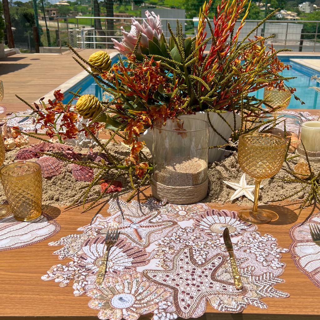 Jogo de 4 Lugares Americanos Charlo's Premium Impermeáveis Beleza do Mar